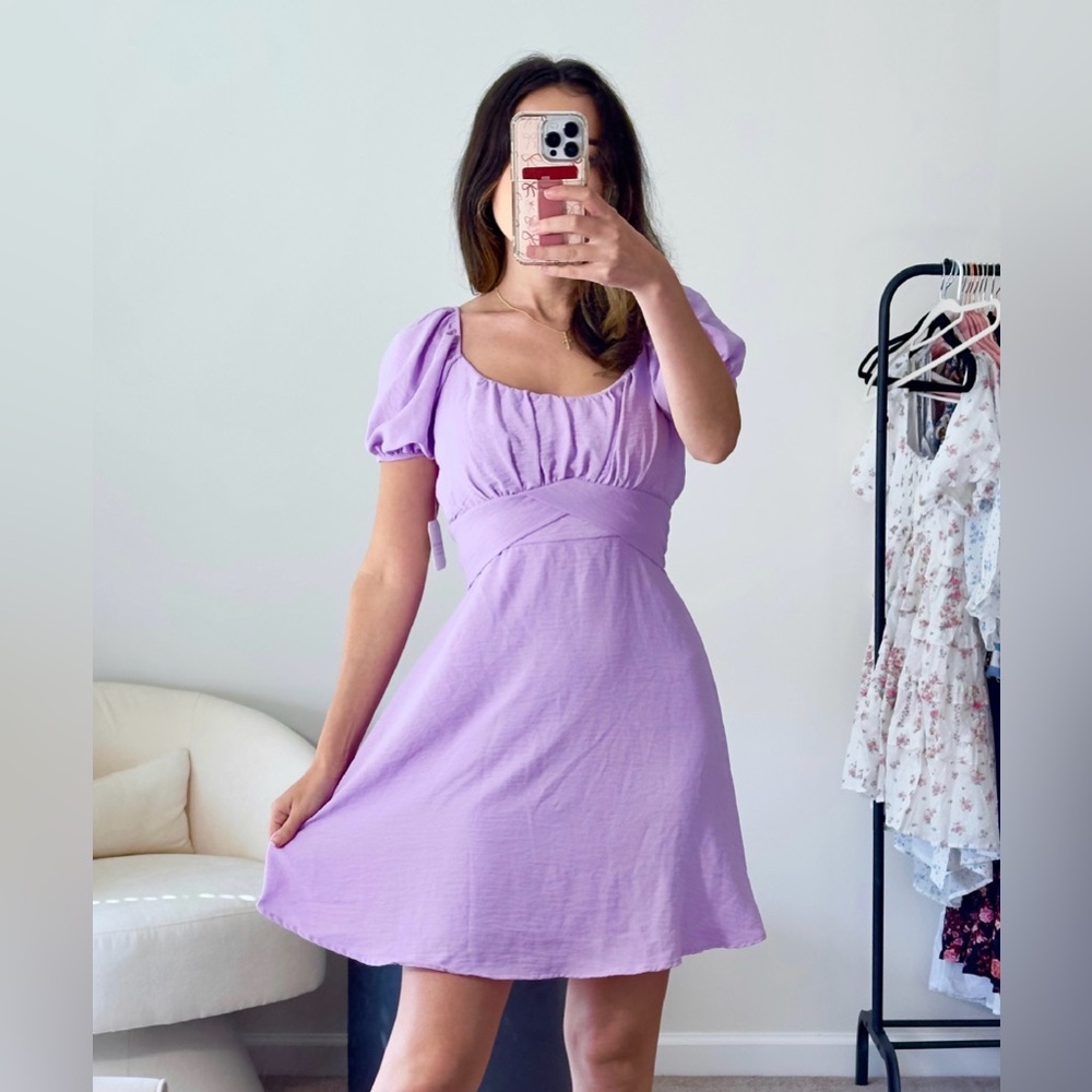 New With Tags Altar'd State Lilac Bow Tie Back Dress